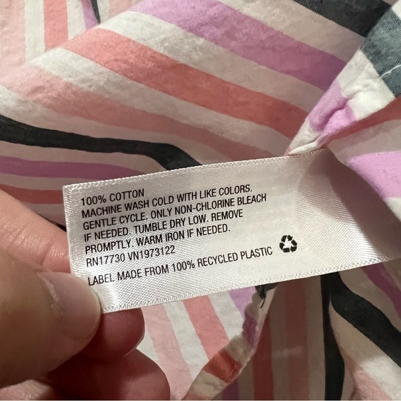 Universal Thread Medium 💯 Cotton Stripe Crop Shirt P - Picture 4 of 4